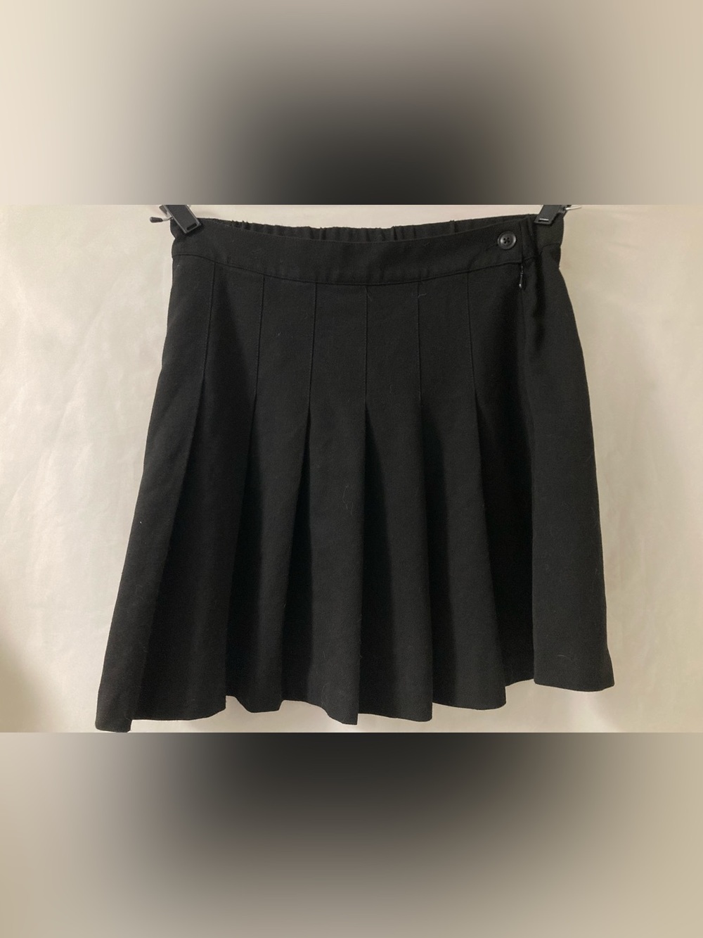 Twik Black Pleated Flare Mini Skirt Large